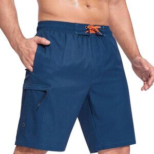 Mens Swim Trunks Quick Dry Bathing Suit 9 Inch Swim Shorts with Mesh Lining and